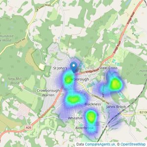 KMJ Property - Crowborough listings heatmap