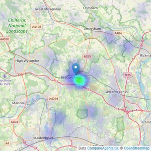 Knight Frank - Beaconsfield listings heatmap