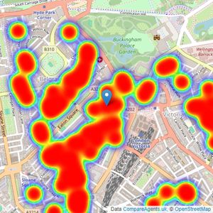 Knight Frank - Belgravia, Westminster & Pimlico listings heatmap