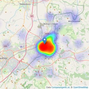 Knight Frank - Cheltenham listings heatmap