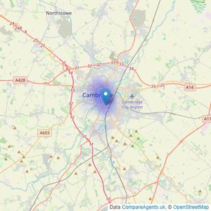 Knight Frank - Covering Cambridge listings heatmap