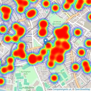 Knight Frank - Fulham listings heatmap