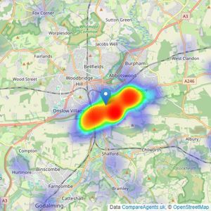 Knight Frank - Guildford listings heatmap