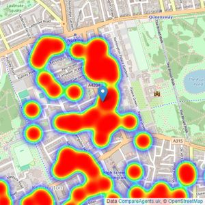 Knight Frank - Kensington listings heatmap