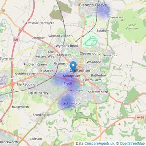 Knight Frank - New Homes - Cheltenham listings heatmap