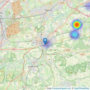 Knight Frank - New Homes - Guildford listings heatmap