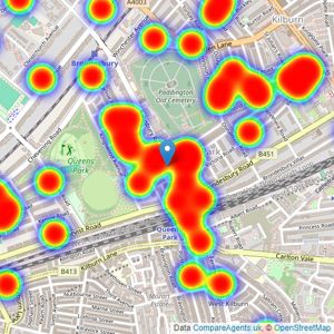 Knight Frank - Queens Park listings heatmap