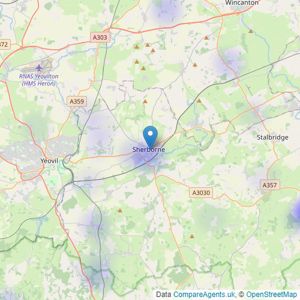 Knight Frank - Sherborne listings heatmap