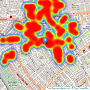 Knight Frank - South Kensington listings heatmap