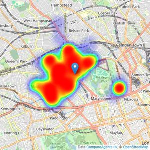 Knight Frank - St John's Wood listings heatmap