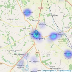 Knight Frank - Stow on the Wold listings heatmap