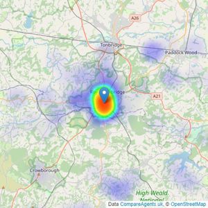 Knight Frank - Tunbridge Wells listings heatmap