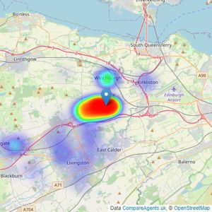 KnightBain Estate Agents - Broxburn listings heatmap