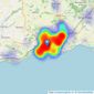 Knights Estates Agents - Barry listings heatmap