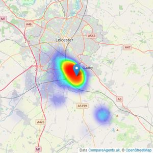 Knightsbridge Estate Agents & Valuers - Wigston listings heatmap