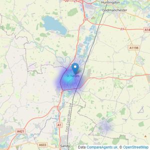 L2 Homes - St.Neots listings heatmap