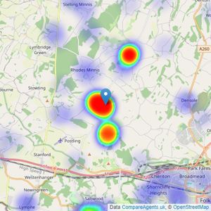 Laing Bennett Estate & Letting Agents - Lyminge, Folkestone listings heatmap