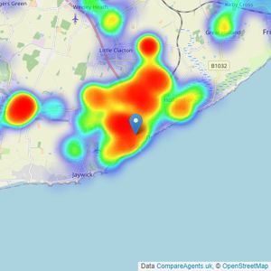 Lamb & Co - Clacton on Sea listings heatmap