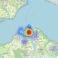 Lancasters - Isle of Wight listings heatmap