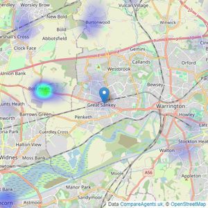 Land & New Homes - Great Sankey listings heatmap