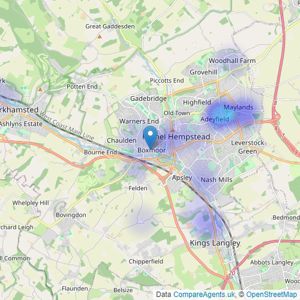 Land and New Homes - Hemel Hempstead listings heatmap