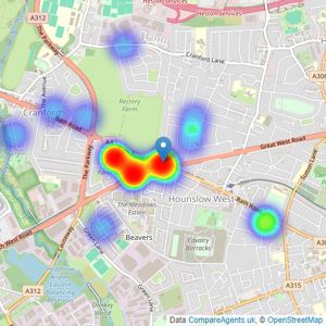 Landmark Property Services - Hounslow listings heatmap