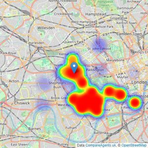 Landstones - London listings heatmap