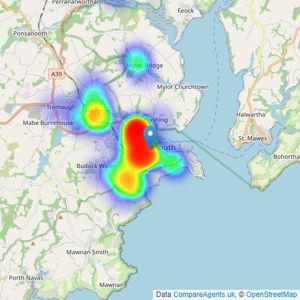 Lang Llewellyn & Co - Falmouth listings heatmap