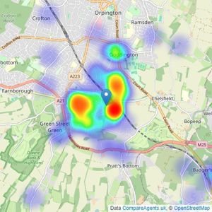 Langford Rae Property Agents - Chelsfield listings heatmap