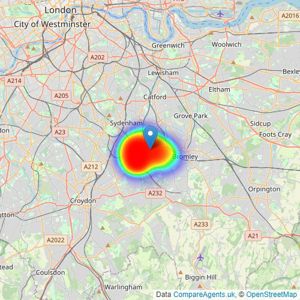 Langford Russell - Beckenham listings heatmap