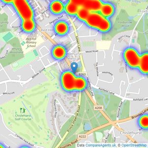 Langford Russell - Chislehurst listings heatmap