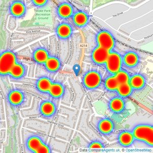 Langford Russell - West Wickham listings heatmap