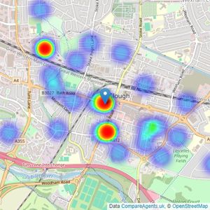 Langhams Estate Agents - Slough listings heatmap