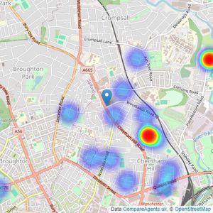 Latchkey and Vault - Manchester listings heatmap