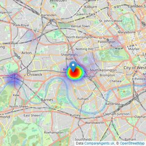 Latymers Estate Agents - London listings heatmap