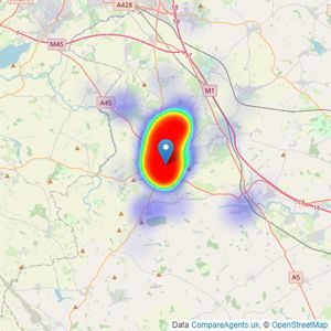 Laurence Tremayne Estate Agents - Daventry listings heatmap