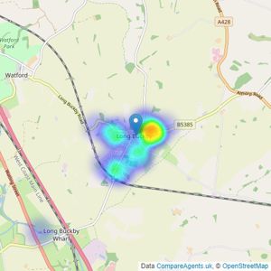 Laurence Tremayne Estate Agents - Long Buckby listings heatmap