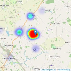 Laurence Tremayne Estate Agents - Woodford Halse listings heatmap