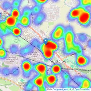 Lawler & Co - Hazel Grove listings heatmap