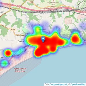 Lawrence & Co - Hythe listings heatmap