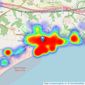 Lawrence & Co - Hythe listings heatmap