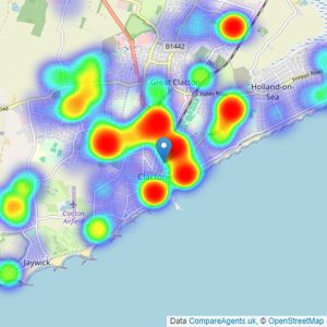 Leaders Sales - Clacton-On-Sea listings heatmap