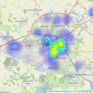 Leaders Sales - Colchester listings heatmap