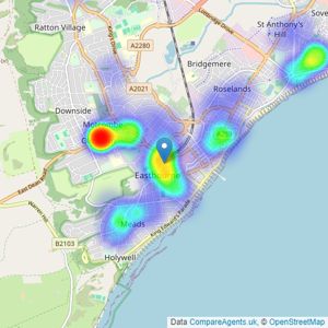 Leaders Sales - Eastbourne listings heatmap