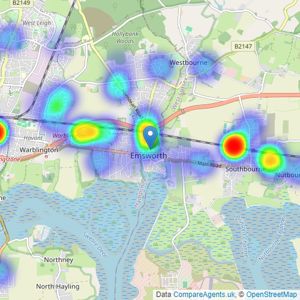 Leaders Sales - Emsworth listings heatmap