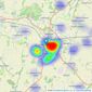 Leaders Sales - Evesham listings heatmap