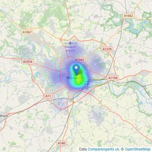 Leaders Sales - Norwich listings heatmap