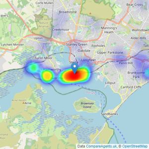 Leaders Sales - Poole listings heatmap