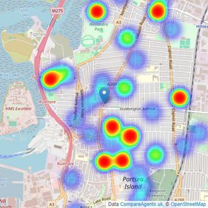 Leaders Sales - Portsmouth listings heatmap