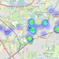 Leaders Sales - Weybridge listings heatmap